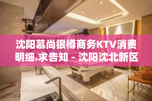 沈阳慕尚银樽商务KTV消费明细.求告知 - 沈阳沈北新区KTV大全 